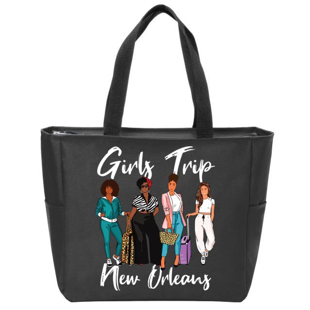 Girl Trip New Orleans For Melanin Afro Black Vacation Women Zip Tote Bag