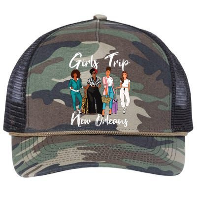 Girl Trip New Orleans For Melanin Afro Black Vacation Women Retro Rope Trucker Hat Cap