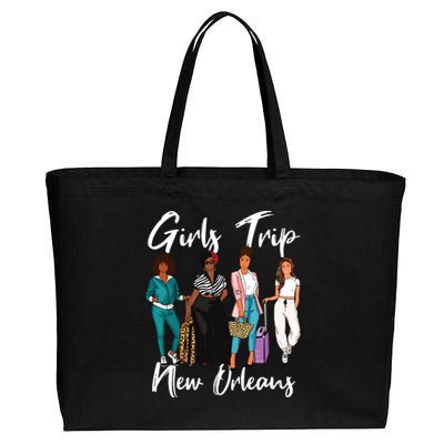 Girl Trip New Orleans For Melanin Afro Black Vacation Women Cotton Canvas Jumbo Tote