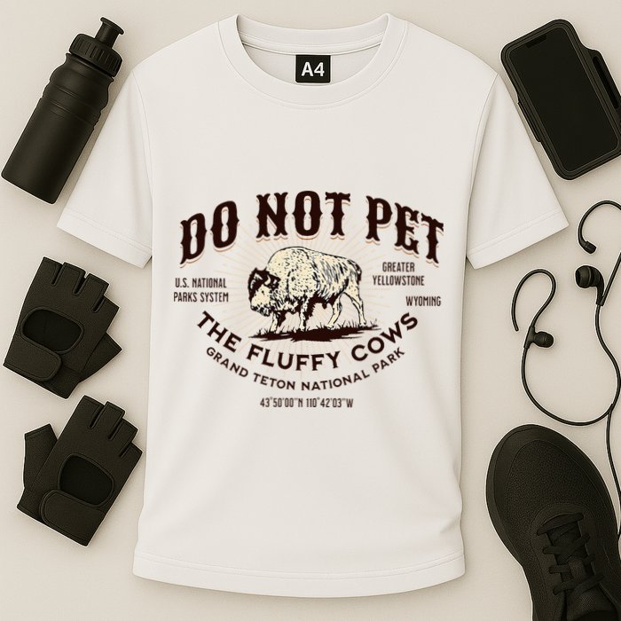 Grand Teton National Park Do Not Pet The Fluffy Cows Bison Cooling Performance Crew T-Shirt