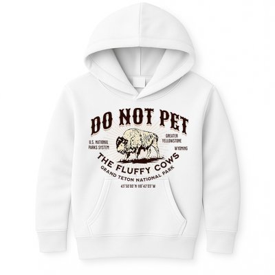 Grand Teton National Park Do Not Pet The Fluffy Cows Bison Kids Hoodie
