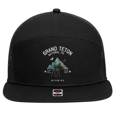 Grand Teton National Park 7 Panel Mesh Trucker Snapback Hat