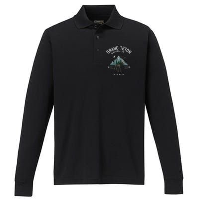 Grand Teton National Park Performance Long Sleeve Polo