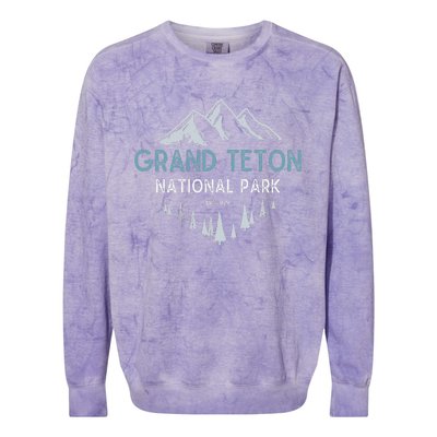 Grand Teton National Park Est 1929 National Park Colorblast Crewneck Sweatshirt