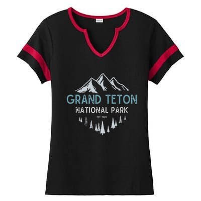 Grand Teton National Park Est 1929 National Park Ladies Halftime Notch Neck Tee