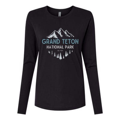 Grand Teton National Park Est 1929 National Park Womens Cotton Relaxed Long Sleeve T-Shirt