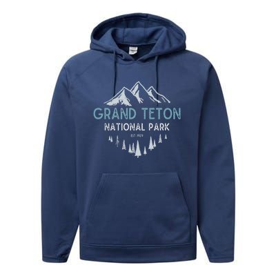 Grand Teton National Park Est 1929 National Park Performance Fleece Hoodie