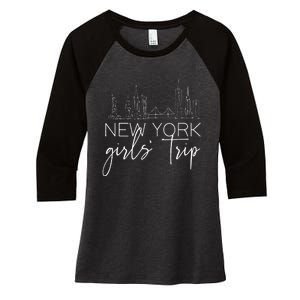 Girls Trip New York City Girlfriend Sisters Weekend Vacation Women's Tri-Blend 3/4-Sleeve Raglan Shirt