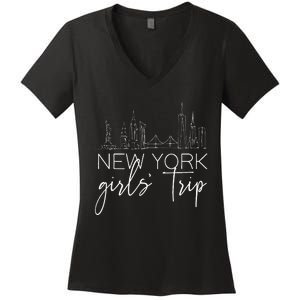 Girls Trip New York City Girlfriend Sisters Weekend Vacation Women's V-Neck T-Shirt