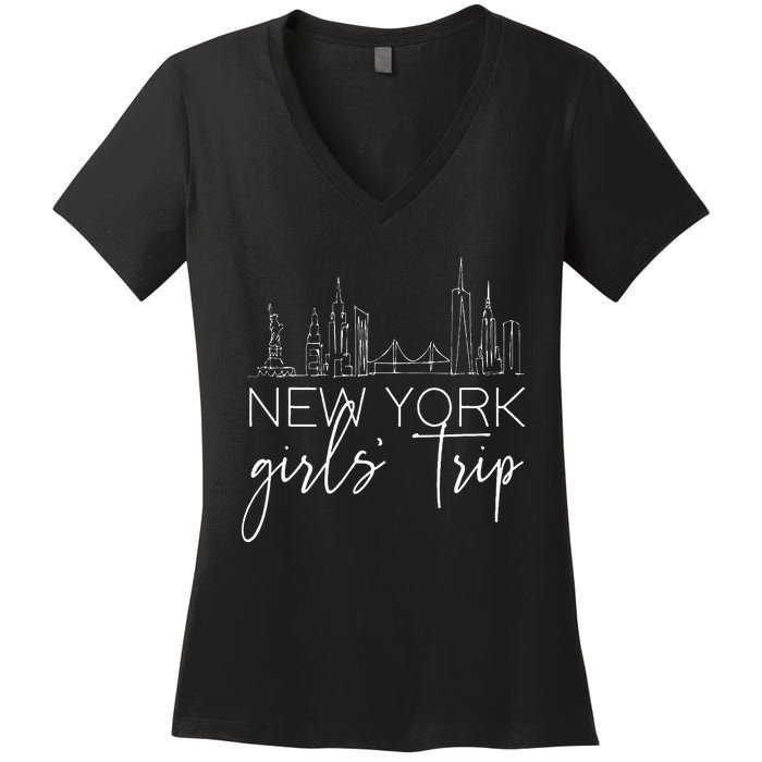 Girls Trip New York City Girlfriend Sisters Weekend Vacation Women's V-Neck T-Shirt