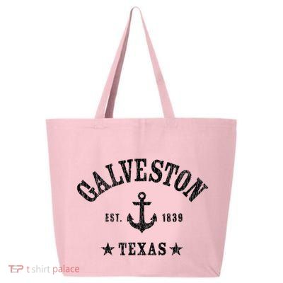 Galveston Tx Nautical Design W. Anchor & Details Est. 1839 25L Jumbo Tote