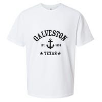 Galveston Tx Nautical Design W. Anchor & Details Est. 1839 Sueded Cloud Jersey T-Shirt