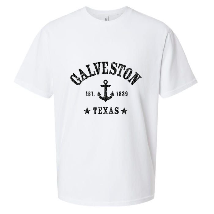 Galveston Tx Nautical Design W. Anchor & Details Est. 1839 Sueded Cloud Jersey T-Shirt