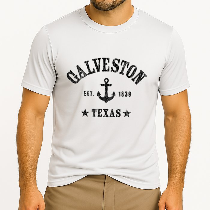Galveston Tx Nautical Design W. Anchor & Details Est. 1839 Performance Shirt