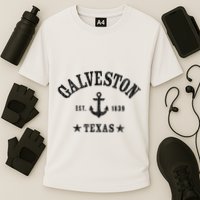 Galveston Tx Nautical Design W. Anchor & Details Est. 1839 Performance Shirt
