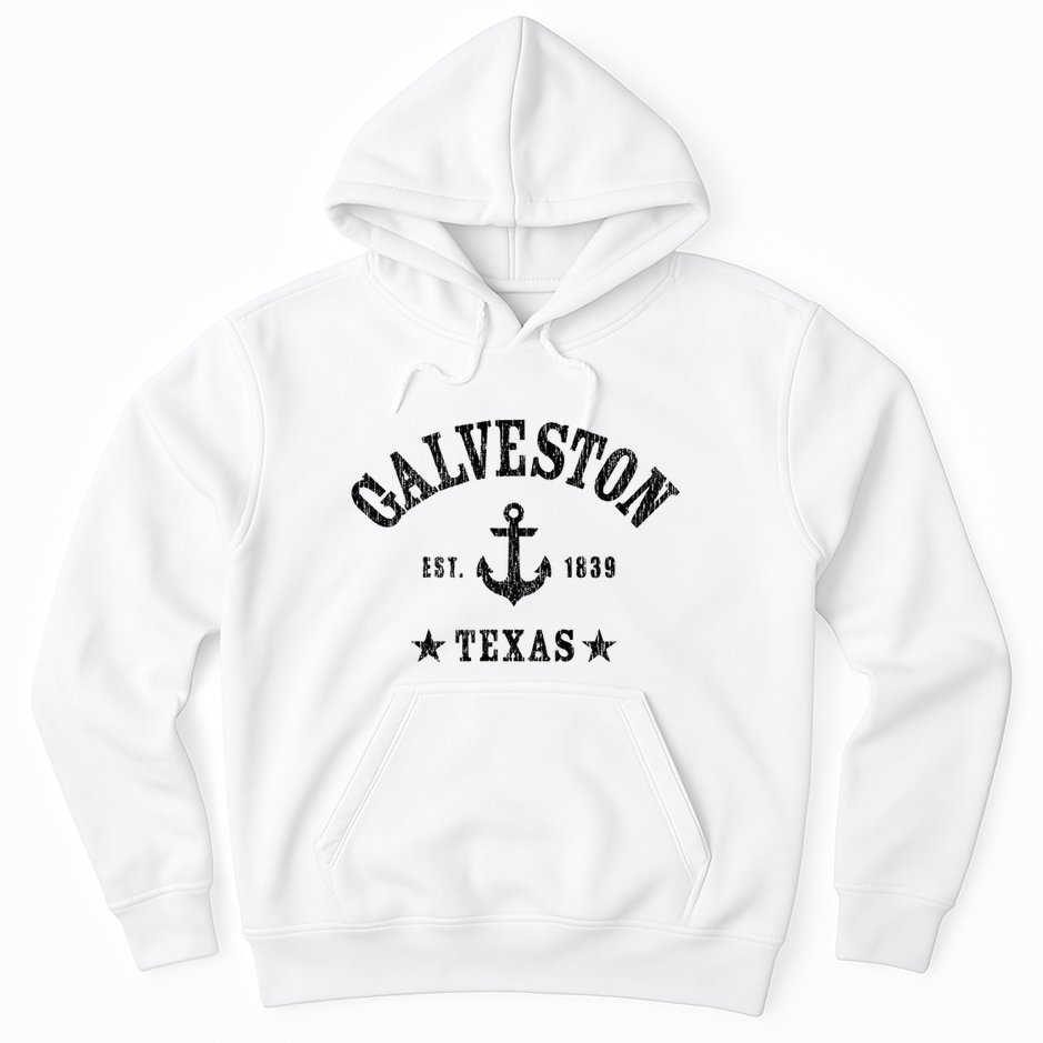 Galveston Tx Nautical Design W. Anchor & Details Est. 1839 Hoodie