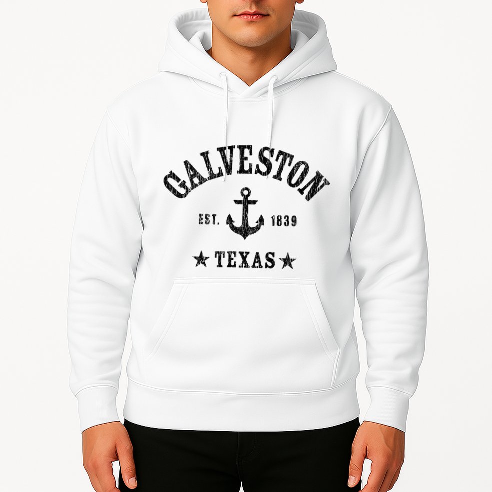 Galveston Tx Nautical Design W. Anchor & Details Est. 1839 Hoodie