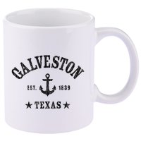 Galveston Tx Nautical Design W. Anchor & Details Est. 1839 11oz C Handle Ceramic Mug