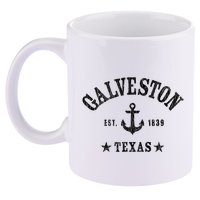 Galveston Tx Nautical Design W. Anchor & Details Est. 1839 11oz C Handle Ceramic Mug