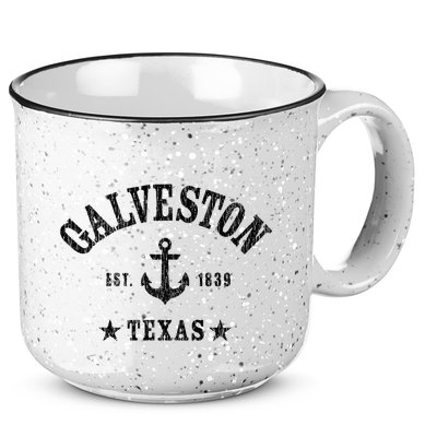 Galveston Tx Nautical Design W. Anchor & Details Est. 1839 15oz Campfire Ceramic Mug