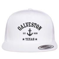 Galveston Tx Nautical Design W. Anchor & Details Est. 1839 Flat Bill Trucker Hat