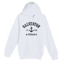 Galveston Tx Nautical Design W. Anchor & Details Est. 1839 Premium Pullover Hoodie