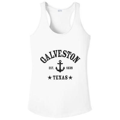 Galveston Tx Nautical Design W. Anchor & Details Est. 1839 Ladies PosiCharge Competitor Racerback Tank
