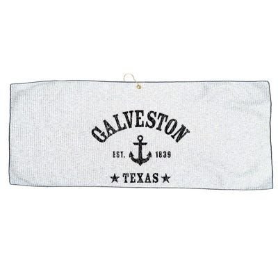 Galveston Tx Nautical Design W. Anchor & Details Est. 1839 Large Microfiber Waffle Golf Towel