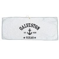 Galveston Tx Nautical Design W. Anchor & Details Est. 1839 Large Microfiber Waffle Golf Towel