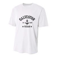 Galveston Tx Nautical Design W. Anchor & Details Est. 1839 Youth Performance Sprint T-Shirt