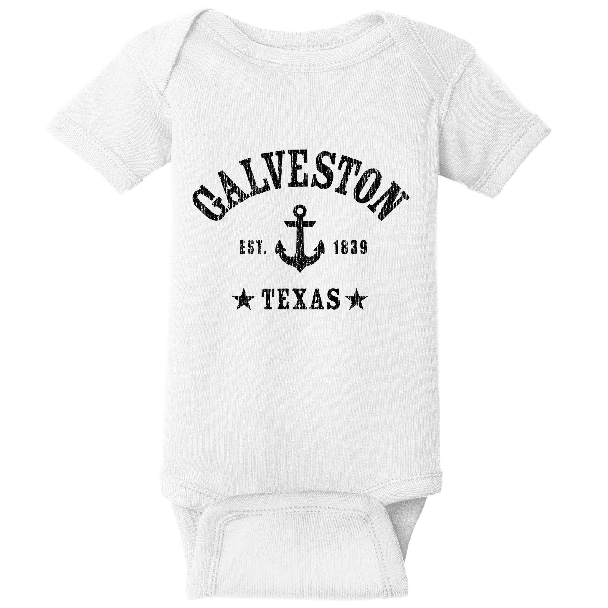 Galveston Tx Nautical Design W. Anchor & Details Est. 1839 Baby Bodysuit