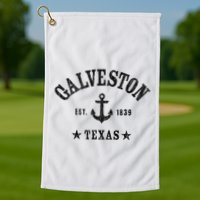 Galveston Tx Nautical Design W. Anchor & Details Est. 1839 Golf Towel