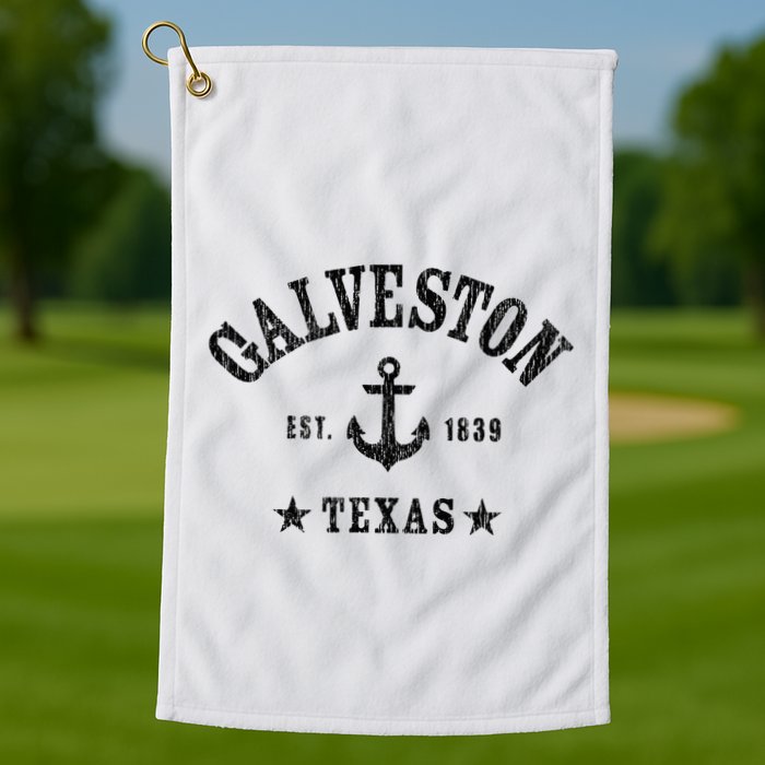Galveston Tx Nautical Design W. Anchor & Details Est. 1839 Golf Towel