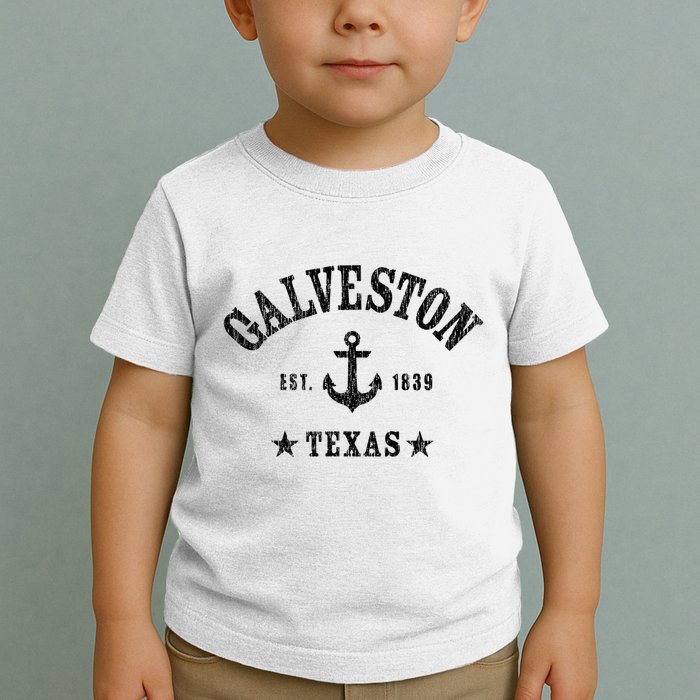 Galveston Tx Nautical Design W. Anchor & Details Est. 1839 Toddler T-Shirt