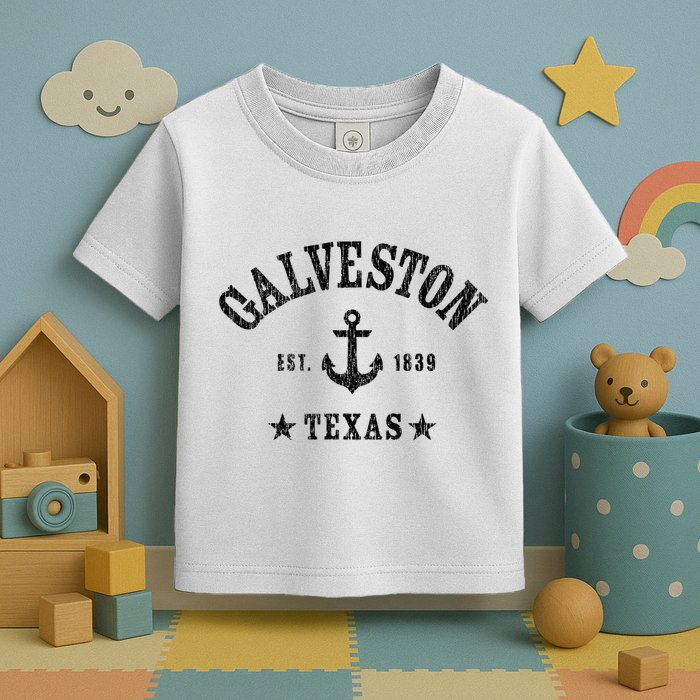 Galveston Tx Nautical Design W. Anchor & Details Est. 1839 Toddler T-Shirt