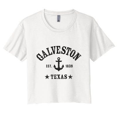 Galveston Tx Nautical Design W. Anchor & Details Est. 1839 Crop Top