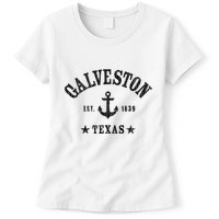 Galveston Tx Nautical Design W. Anchor & Details Est. 1839 Womens T-Shirt