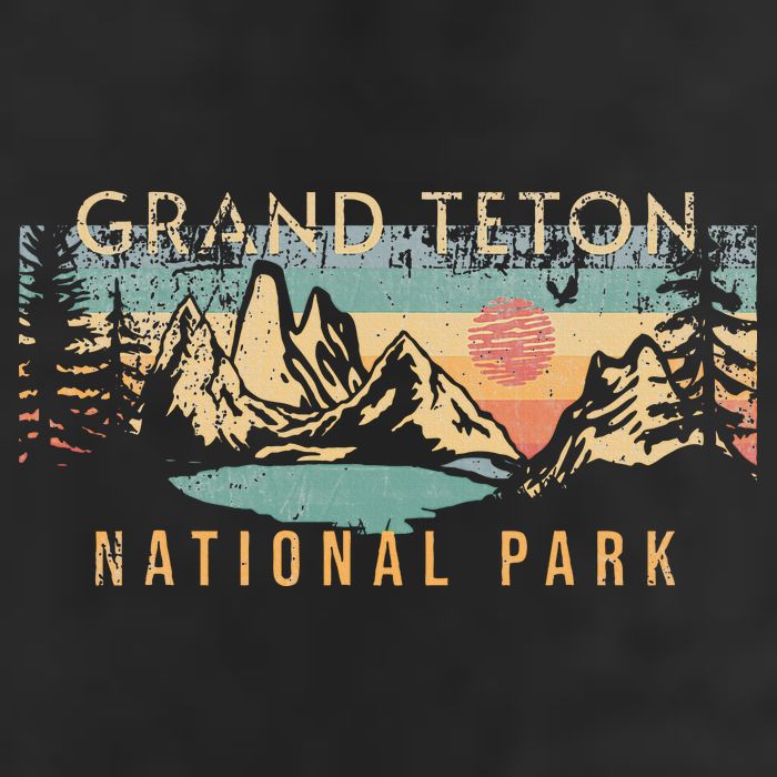 Grand Teton National Park 7 Panel Mesh Trucker Snapback Hat