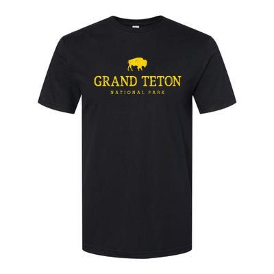 Grand Teton National Park Bison Vintage Hiking Souvenir Softstyle® CVC T-Shirt