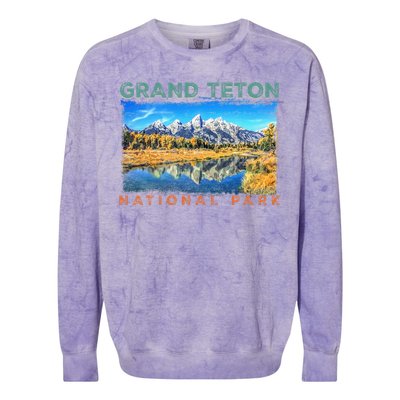 Grand Teton National Park Moose Colorblast Crewneck Sweatshirt