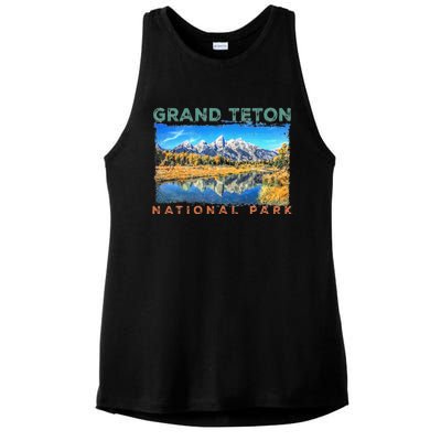 Grand Teton National Park Moose Ladies PosiCharge Tri-Blend Wicking Tank