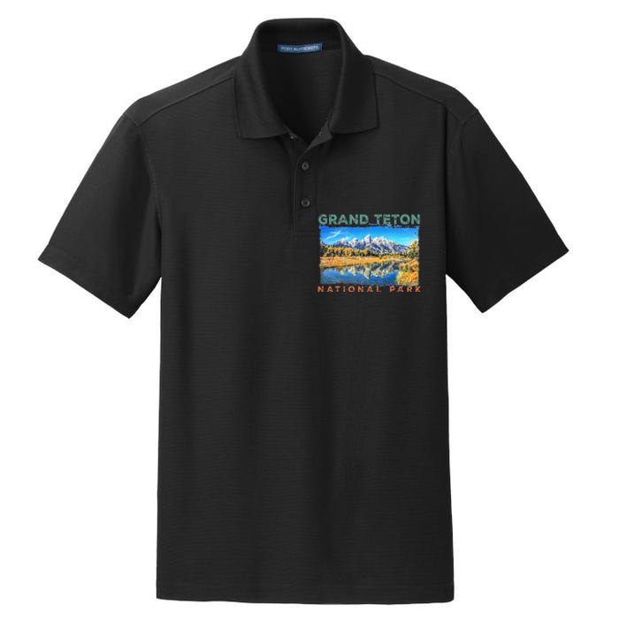 Grand Teton National Park Moose Dry Zone Grid Polo