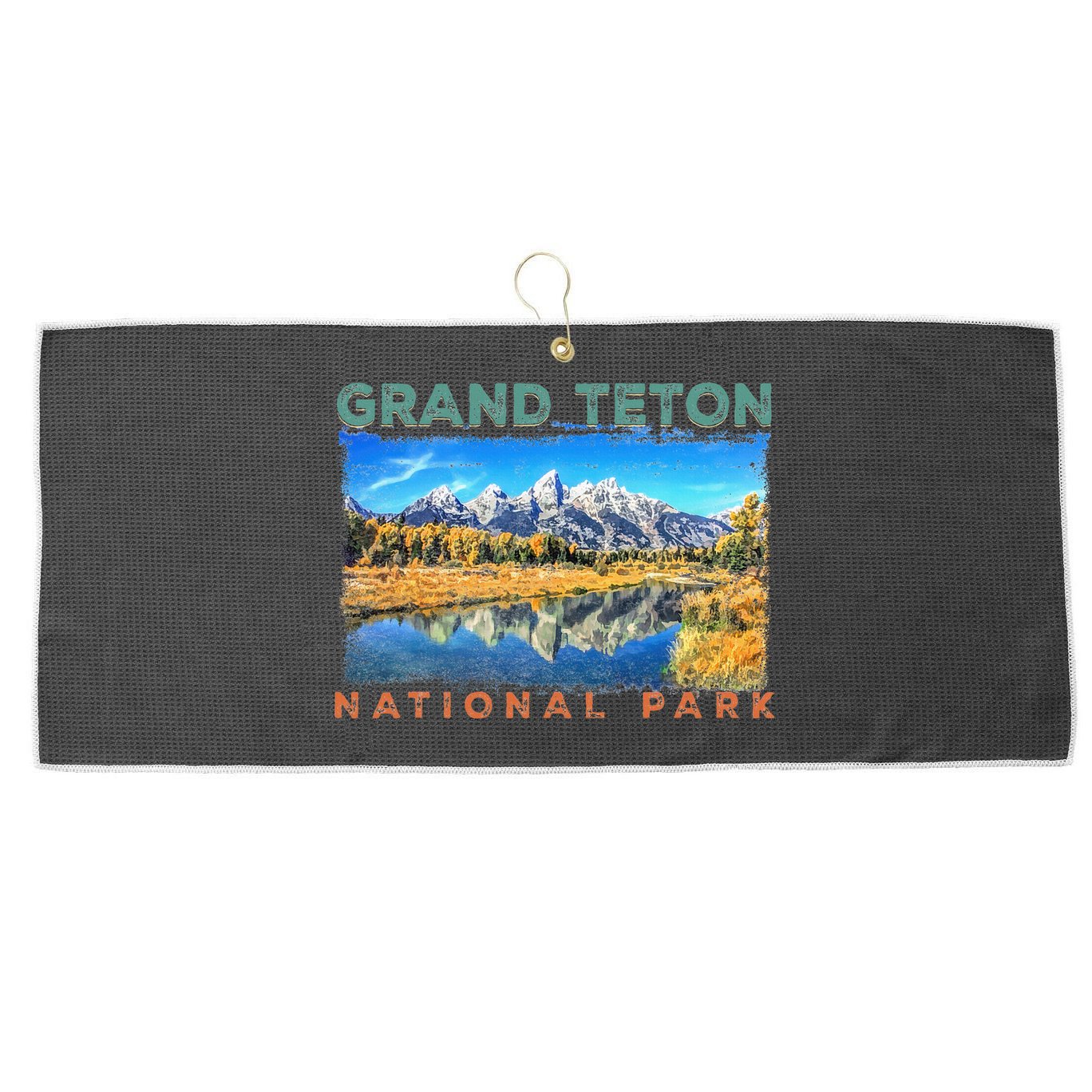 Grand Teton National Park Moose Large Microfiber Waffle Golf Towel
