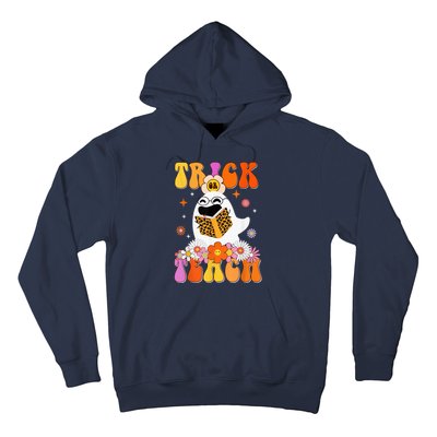 Groovy Trick Or Teach Cute Ghost Funny Teacher Halloween Hoodie