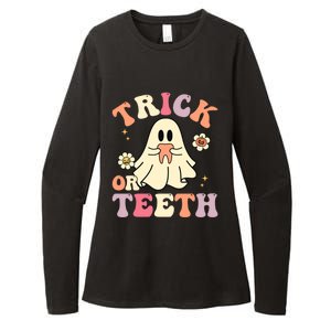 Groovy Trick Or Teeth Funny Dental Halloween Dentist Costume Gift Womens CVC Long Sleeve Shirt