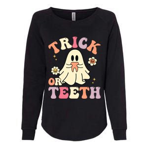 Groovy Trick Or Teeth Funny Dental Halloween Dentist Costume Gift Womens California Wash Sweatshirt