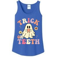 Groovy Trick Or Teeth Funny Dental Halloween Dentist Costume Gift Ladies Essential Tank