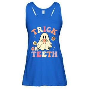 Groovy Trick Or Teeth Funny Dental Halloween Dentist Costume Gift Ladies Essential Flowy Tank