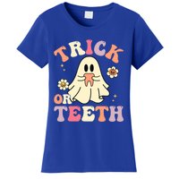 Groovy Trick Or Teeth Funny Dental Halloween Dentist Costume Gift Women's T-Shirt