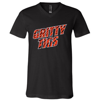 Gritty Tigs October Ready Baseball Fans 2024 V-Neck T-Shirt